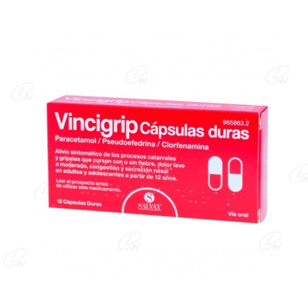 VINCIGRIP CAPSULAS DURAS, 12 cápsulas