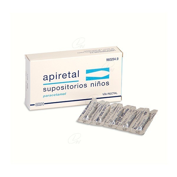 APIRETAL NIÑOS 250mg SUPOSITORIOS, 5 supositorios