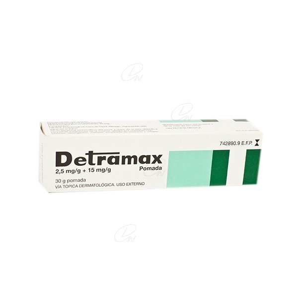 DETRAMAX 2,5 mg/g + 15 mg/g POMADA, 1 tubo de 30 g