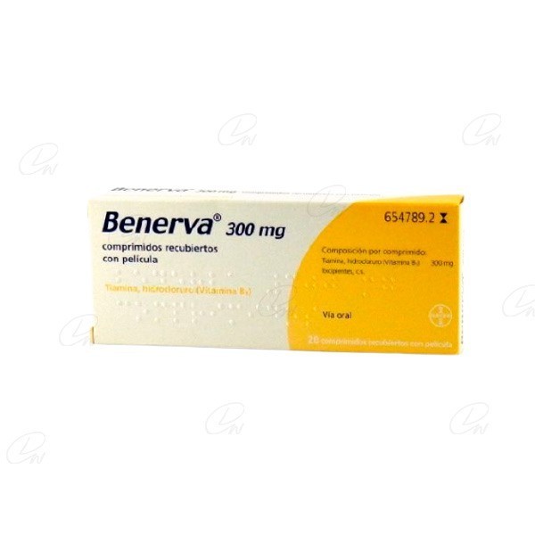 BENERVA 300 mg COMPRIMIDOS RECUBIERTOS CON PELICULA, 20...