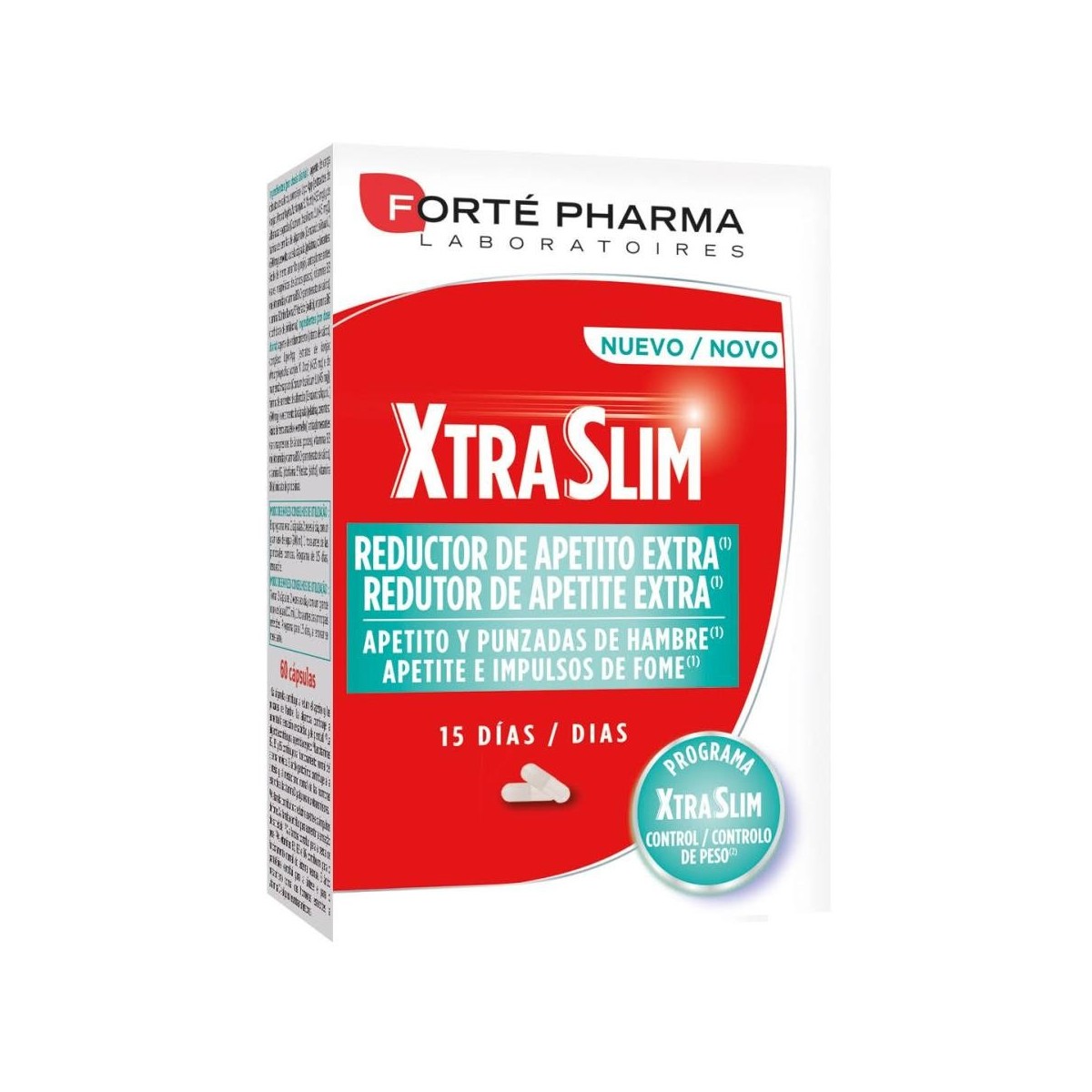 forte pharma xtraslim reductor de apetito extra 60 capsulas