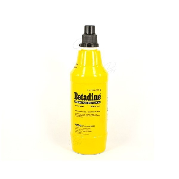 BETADINE SOLUCION CUTANEA, 1 frasco de 500 ml