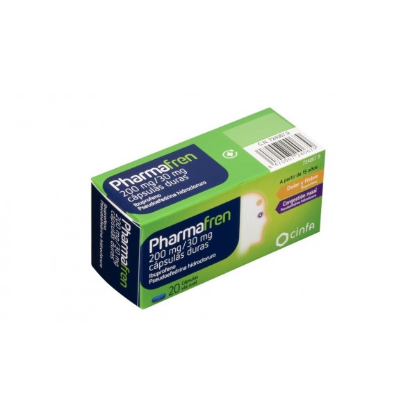 PHARMAFREN 200/30 MG 20 CAPSULAS DURAS