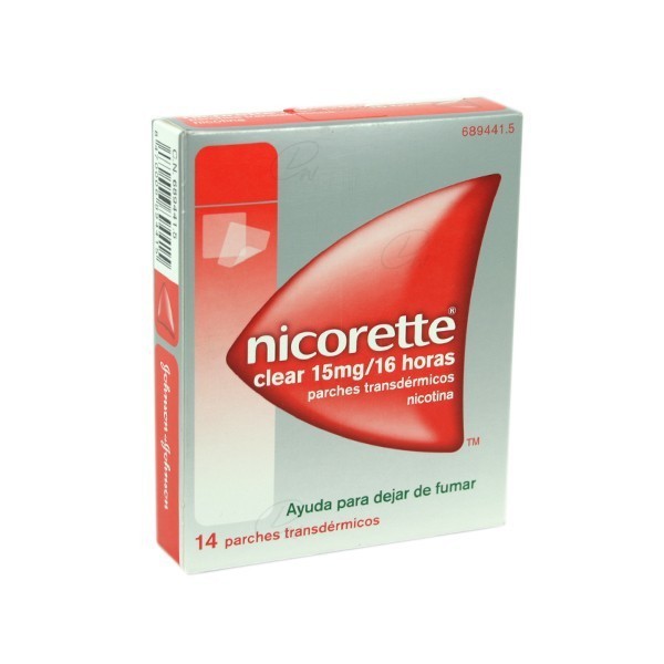 NICORETTE CLEAR 15 mg/16 HORAS PARCHES TRANSDERMICOS, 14...
