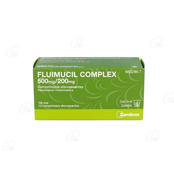 FLUIMUCIL COMPLEX 500 mg/200 mg COMPRIMIDOS EFERVESCENTES, 12 comprimidos