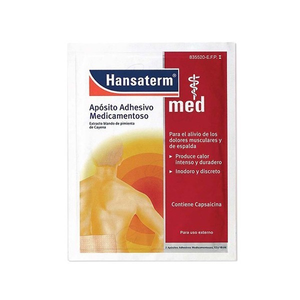 HANSATERM APOSITO ADHESIVO MEDICAMENTOSO, 2 apositos 12 x...